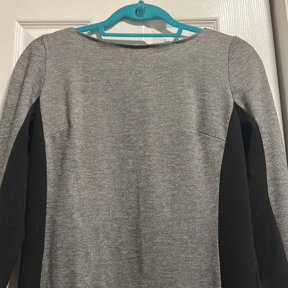Black and grey long sleeve sheath dress